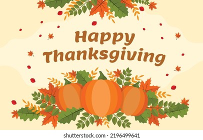 Happy Thanksgiving Background Flat Design