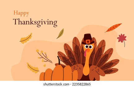 Happy thanksgiving background in flat design
