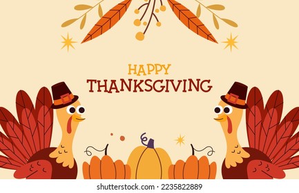 Happy thanksgiving background in flat design