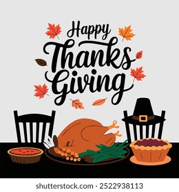 Happy thanksgiving background illustration concept