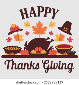 Happy thanksgiving background illustration concept
