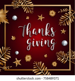 Happy thanksgiving background invitation card vector