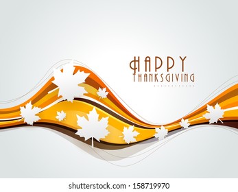 Happy Thanksgiving background with maples leaves, can be use as poster, banner or flyer. 