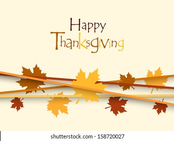 Happy Thanksgiving background with maples leaves, can be use as poster, banner or flyer. 