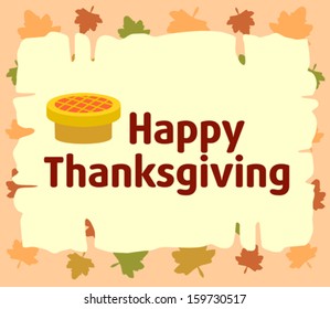 Happy thanksgiving  background with  pie vector