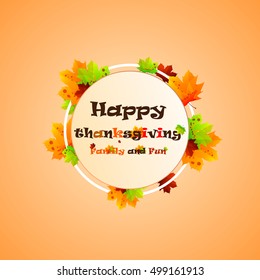 Happy Thanksgiving banner. Thanksgiving background. Vector autumn leaves. 