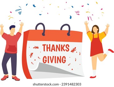 Happy Thanksgiving Banner concept, People are Celebrating November Holidays vector icon design, Thanksgiving Day symbol, Turkey Day sign, National cultural holidays scene stock illustration