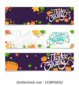 happy thanksgiving banner pack, creative and colorful