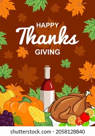 happy thanksgiving banner, poster vector. eps 10