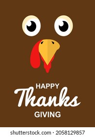 happy thanksgiving banner, poster vector, with a turkey. simple flat design. eps 10