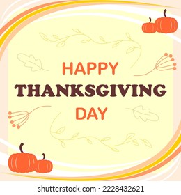 Happy Thanksgiving Banner. Socia Media feed post Template