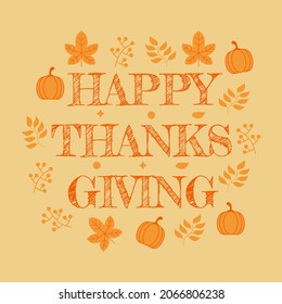 Happy thanksgiving banner square, suitable for use on thanksgiving day.