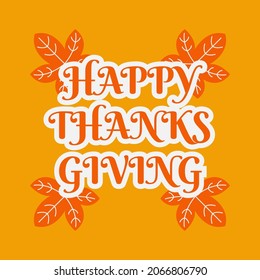Happy thanksgiving banner square, suitable for use on thanksgiving day.