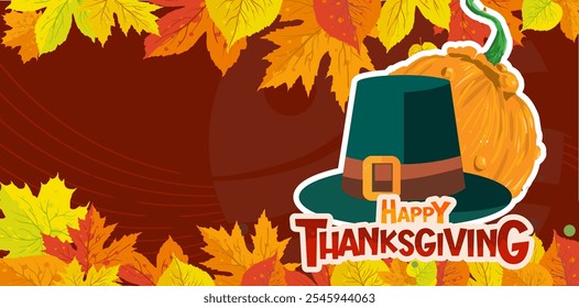  happy thanksgiving - banner, vector background