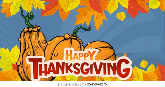 happy thanksgiving - banner, vector background