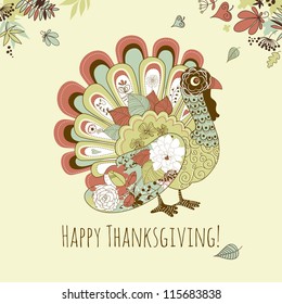 Happy Thanksgiving beautiful turkey card