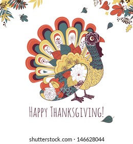 Happy Thanksgiving beautiful turkey card