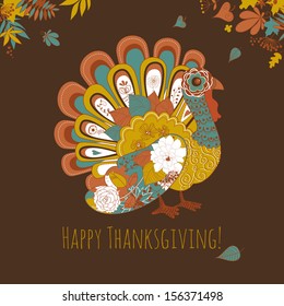 Happy Thanksgiving beautiful turkey card 