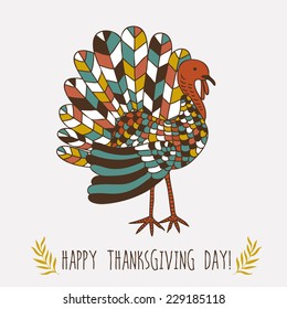 Happy Thanksgiving beautiful turkey card