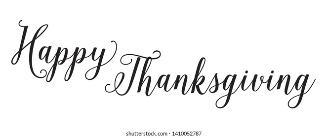Happy Thanksgiving Bespoke Hand Lettering Inscription. Graphic Calligraphy Illustration Element - Illustration
