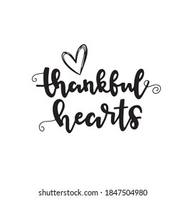 Happy thanksgiving brush hand lettering. Hand drawn Thanksgiving quote lettering. Can be used for holiday design.