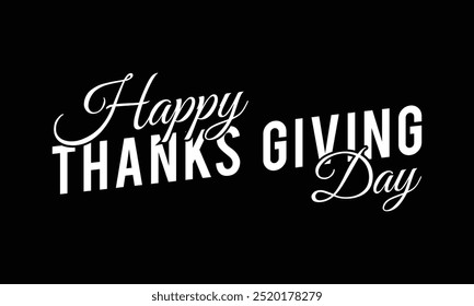 Feliz Ação de Graças texto caligráfico Vetor ilustração template.greeting cartões lettering fundo com folhas.
