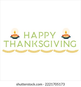 Happy Thanksgiving Calligraphy Text for Greeting Card | Script. Calligraphic Design for Print, Shirt, Banner, Poster. Colorful | Thanksgiving Day. Typographic Design. Card and Poster or Print Template