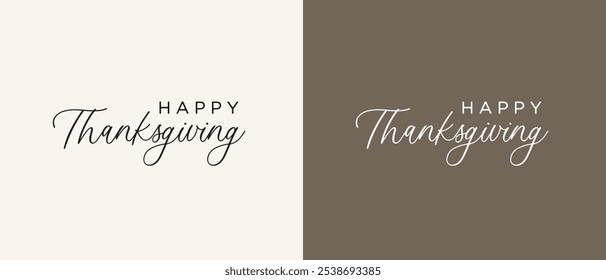 Happy Thanksgiving, Thanksgiving Card, Thanksgiving Background, Grateful Text, Thankful Text, Holiday Vector Text Illustration