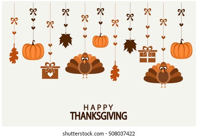 Happy Thanksgiving card or background. vector illustration.