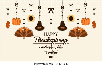 Happy Thanksgiving card or background. vector illustration.