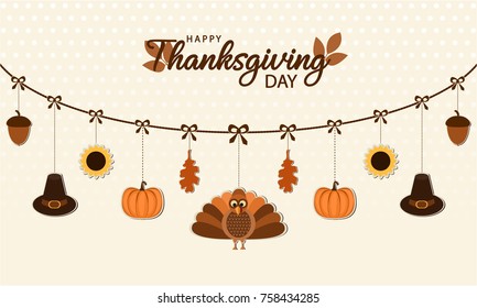 Happy Thanksgiving card or background. vector illustration.