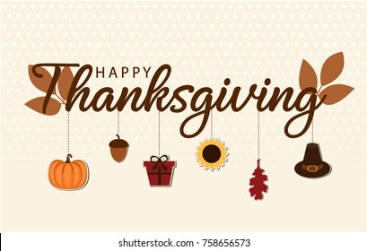 Happy Thanksgiving card or background. vector illustration.