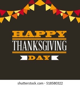 happy thanksgiving card with decorative pennats. colorful design. vector illustration