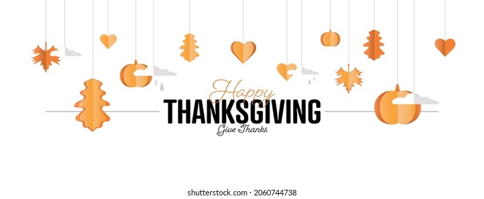 Happy Thanksgiving card. Flat vector illustration.