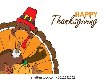 Happy Thanksgiving card. Funny turkey