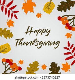 Happy Thanksgiving .  Card, invitation and banner template with   lettering text.Greeting card for Thanksgiving day celebration. Vector illustration.