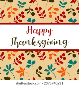 Happy Thanksgiving .  Card, invitation and banner template with   lettering text.Greeting card for Thanksgiving day celebration. Vector illustration.