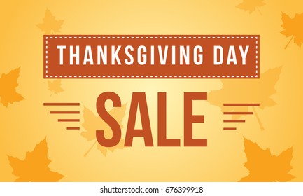 Happy Thanksgiving card Sale with yellow background