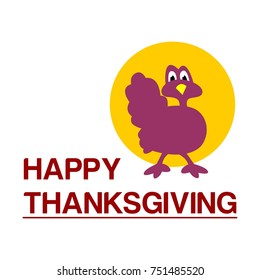 Happy Thanksgiving Card Turkey Chicken Vector Stock Vector (Royalty ...