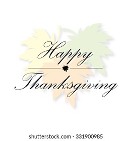 happy thanksgiving card vector maple leaf on white background