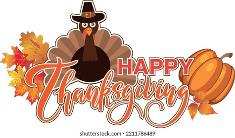 Happy Thanksgiving Card.Thanksgiving Day greeting card template.