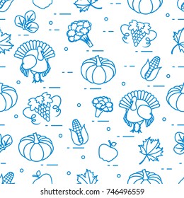 Happy Thanksgiving cartoon pattern. Fall ornament for announcement, advertisement.