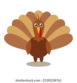 Happy thanksgiving cartoon. Turkey chicken for thanksgiving, digital art illustration.