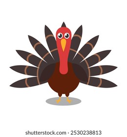 Happy thanksgiving cartoon. Turkey chicken for thanksgiving, digital art illustration.