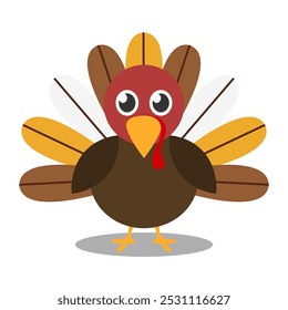 Happy thanksgiving cartoon. Turkey chicken for thanksgiving, digital art illustration.