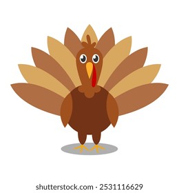 Happy thanksgiving cartoon. Turkey chicken for thanksgiving, digital art illustration.