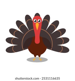 Happy thanksgiving cartoon. Turkey chicken for thanksgiving, digital art illustration.