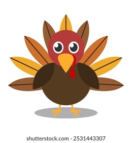 Happy thanksgiving cartoon. Turkey chicken for thanksgiving, digital art illustration.