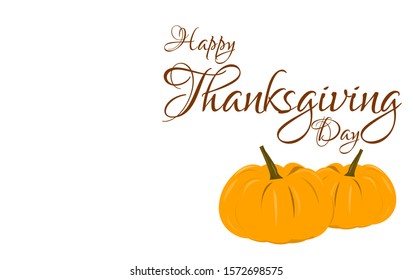 happy thanksgiving celebration card, illustration vector with white background
