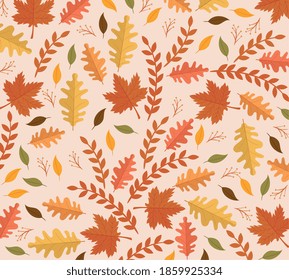 happy thanksgiving celebration card with leafs pattern vector illustration design